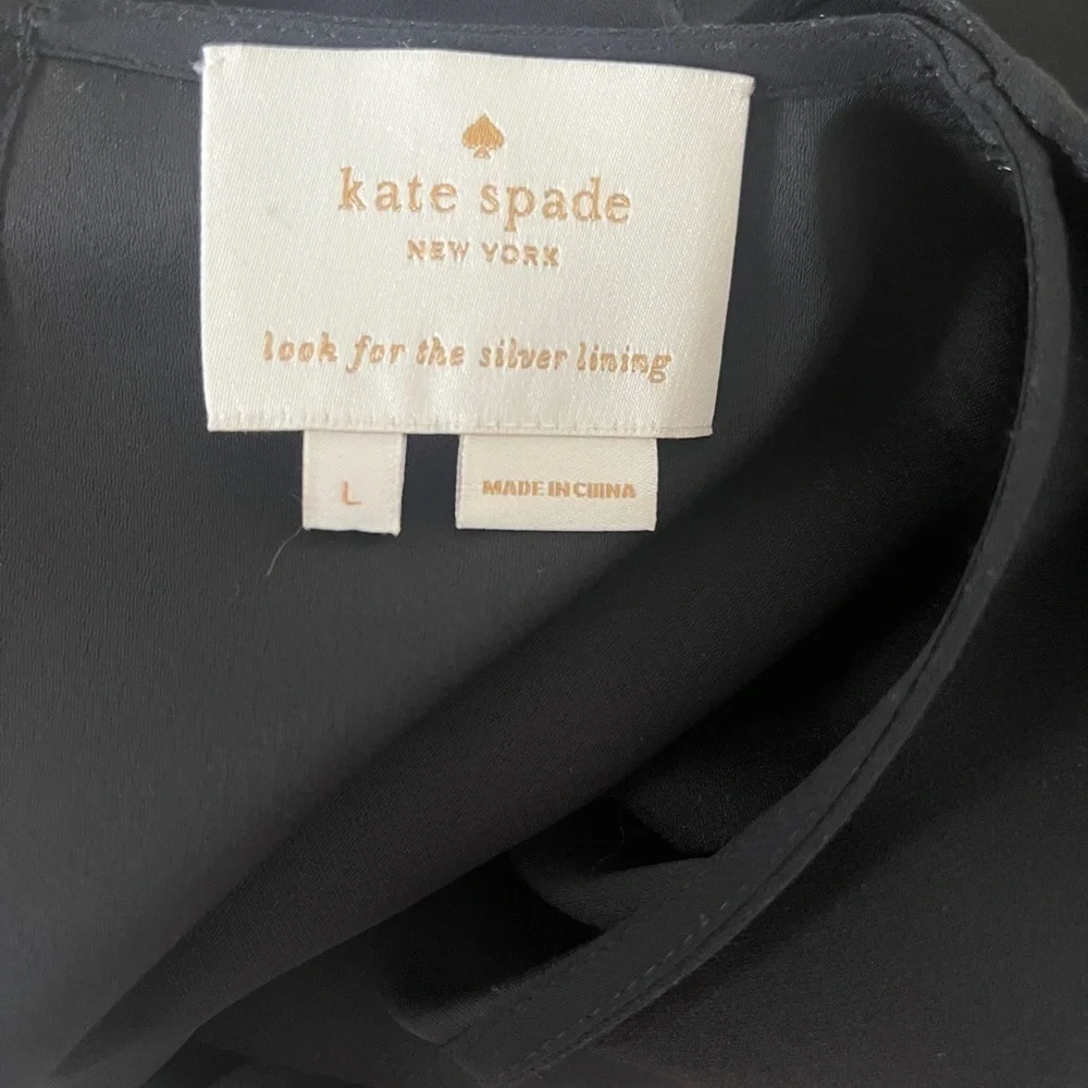 Kate Spade Black Cold Shoulder Crepe Dress Sz L *L